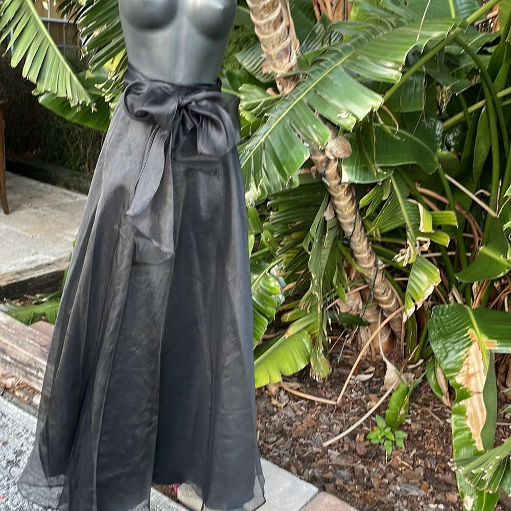 JS collections chiffon sheer circle skirt